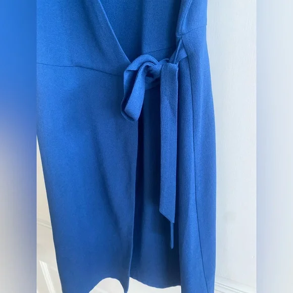 Nordstrom Bobeau Ink Blue Crepe Short Sleeve Wrap Mini Dress - Picture 4 of 9